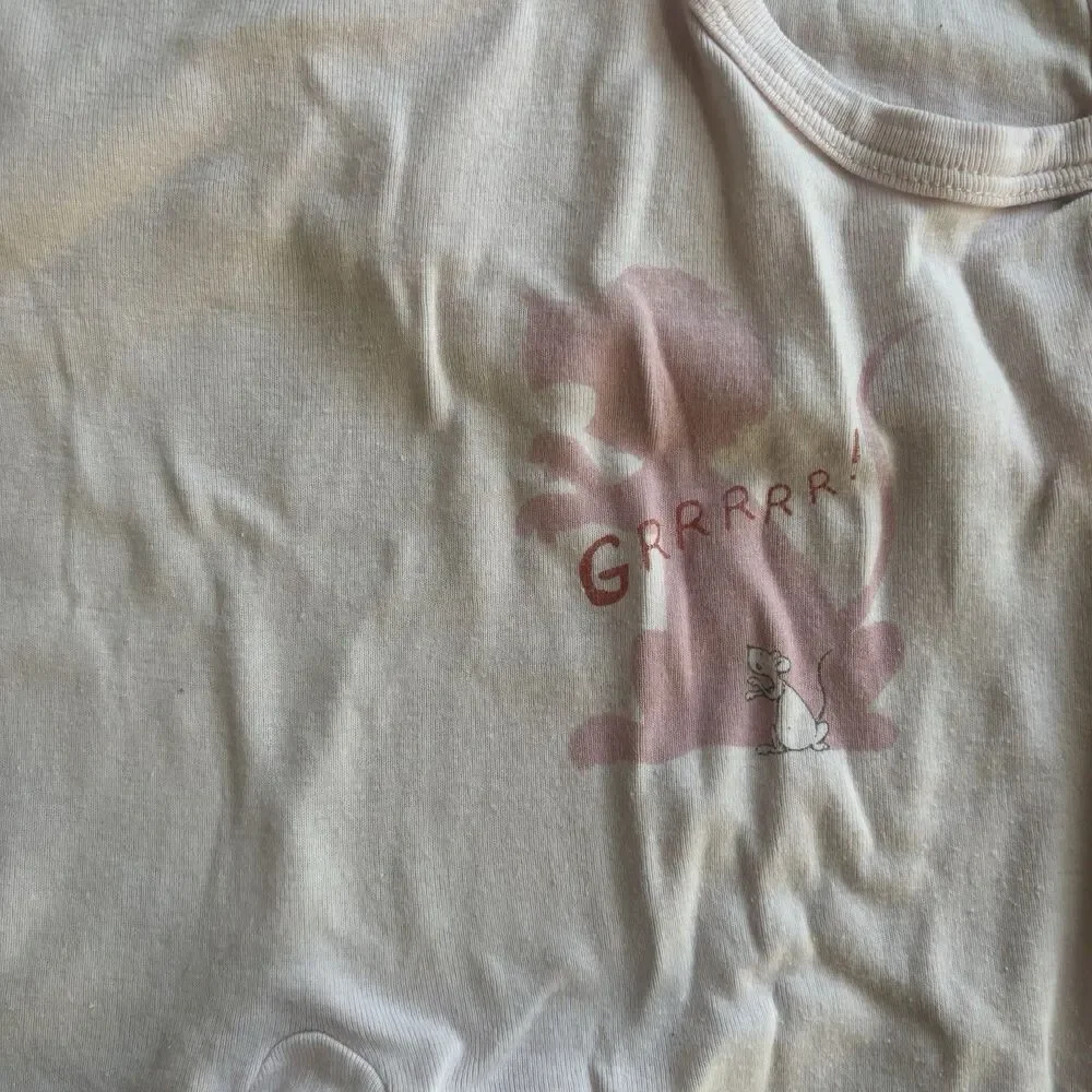 Petit Bateau Baby White‎ Long Sleeve Bodysuit 18 Months Cotton Circus Animals